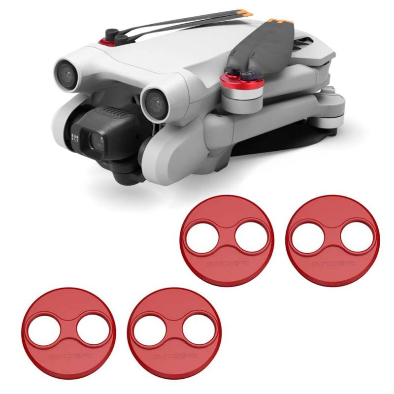 Kimyoaee Mavic Mini 3 4 Pro Motorkappe Aluminium Schutzhülle für DJI Mini 4 Pro/Mini 3 Pro Drohne Zubehör Staubdicht Wasserdicht Gehäuse Schutzgitter Set von 4 (rot) von Kimyoaee