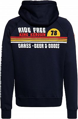 King Kerosin Motor Gear - Ride Free, Kapuzenjacke - Dunkelblau - XL von King Kerosin