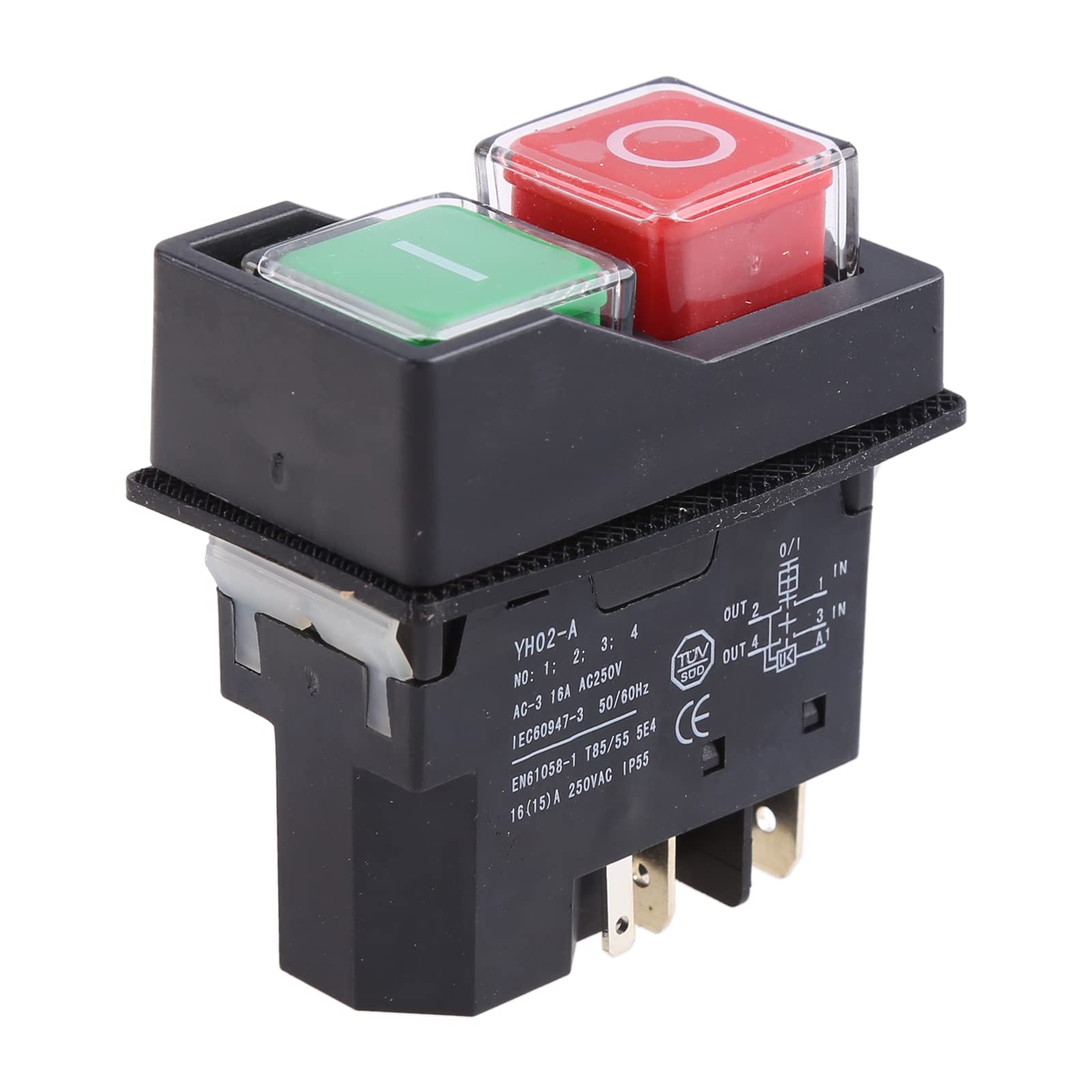 Elektrikerschalter KLD-28 KLD-28A Elektromagnetischer Startknopf Werkzeugmaschinenzubehör IP55 Wasserdichter Magnetischer 16A Druckknopfschalter Ein Aus Wasserdichter Momentaner LED von Kingke