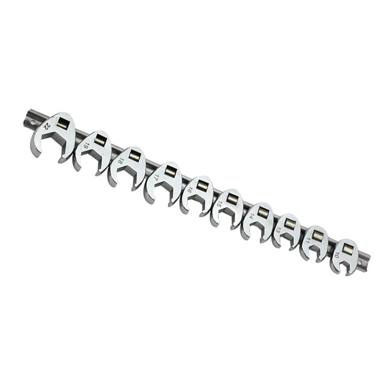 Kingke 10-teiliges Schraubenschlüssel-Set, 3/8-Zoll-Schraubenschlüssel-Set, 10-22 mm, metrisches Hahnenfußschlüssel, Reparaturwerkzeug für Autoreparatur von Kingke