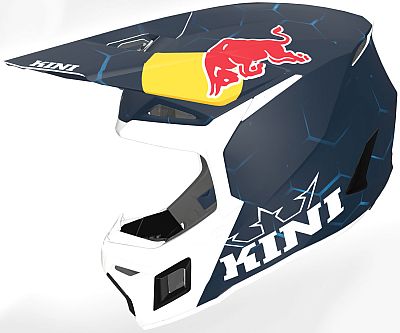 Kini MX3 Red Bull 1.0, Motocrosshelm Kinder - Matt Dunkelblau/Weiß/Blau - L von Kini