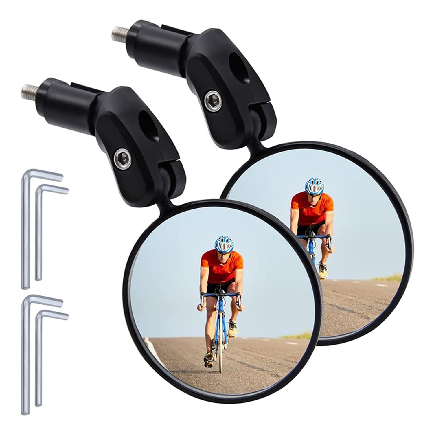 Kinwodon 2 Stück Fahrradspiegel Universal Rückspiegel Fahrrad HD 360° Drehbar & Klappbar Fahrrad Spiegel Passend für innen 18–22 mm Lenker Fahrrad Rückspiegel für e-bike Mountainbike Rennrad Motorrad von Kinwodon