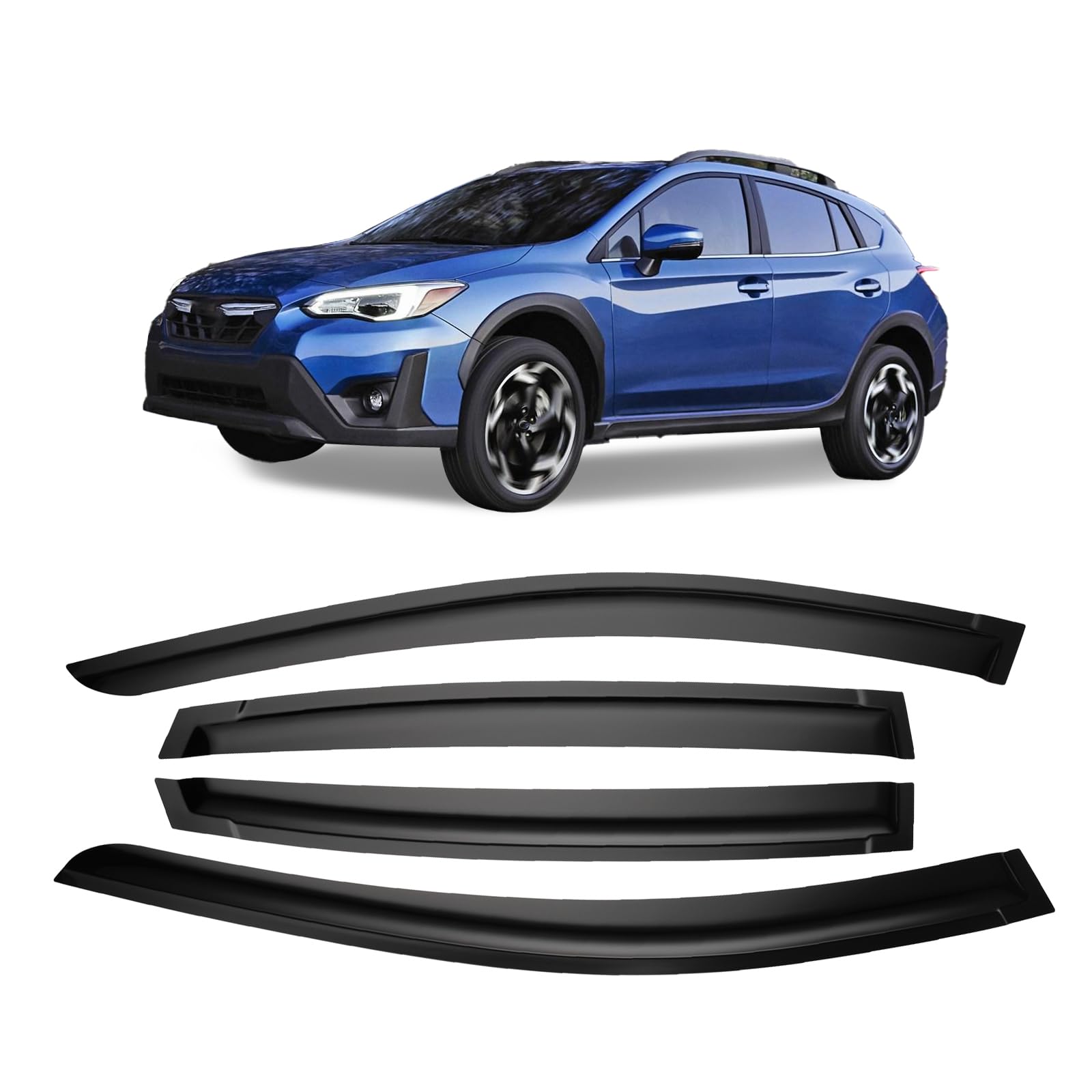 Kinwrdsn - Sonnen- und Regenschutz für Seitenfenster, Windabweiser, Regenschutz für Subaru Crosstrek 2018-2023, Subaru Impreza Schrägheck 2017-2023, Fensterabweiser von Kinwrdsn