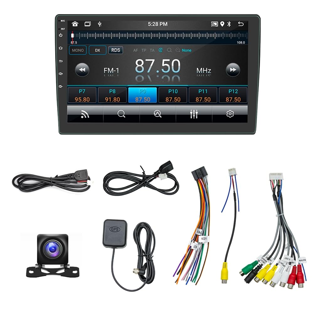 Kioball Android 13 Autoradio Kabelloses Carplay Android Auto, 2 Din 10 Touchscreen Autoradio GPS WiFi Bluetooth Rückfahrkamera von Kioball