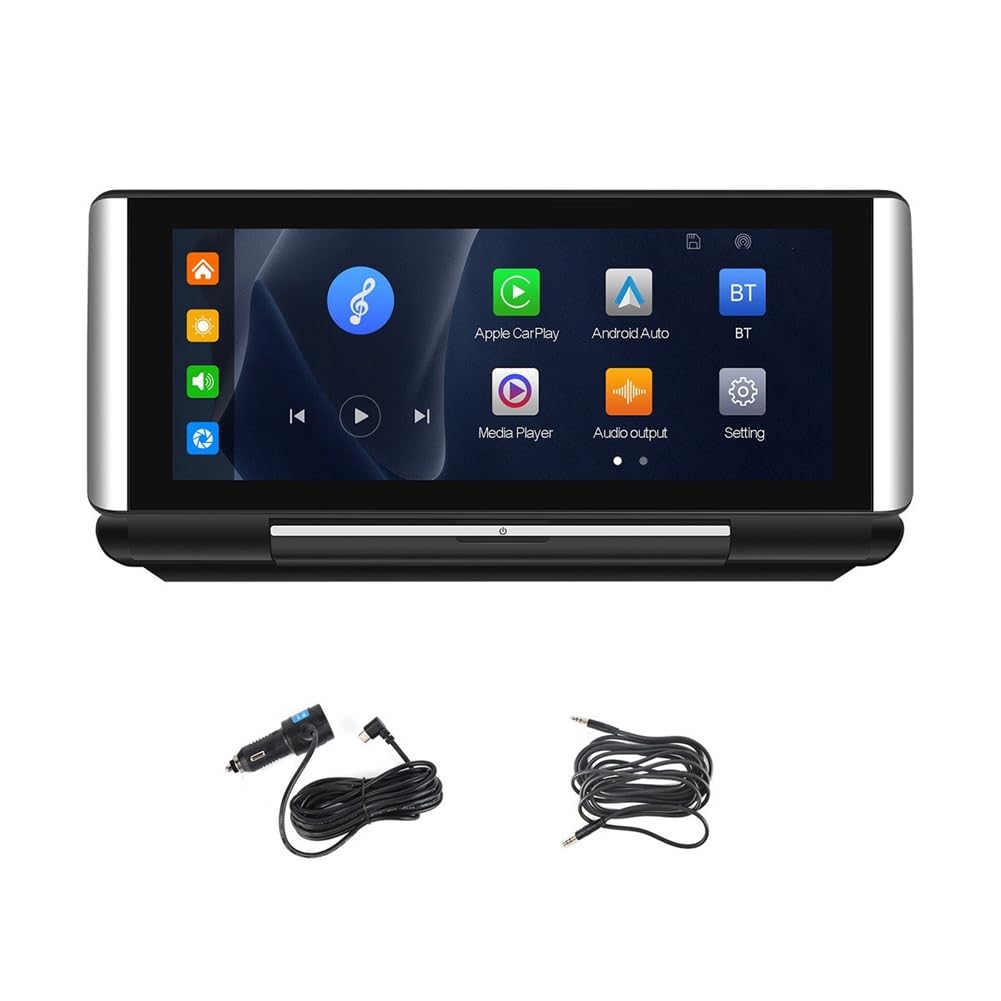 Kioball Tragbares 6,86-Klappbildschirm-Autoradio, Kabelloses Carplay, Android-Auto-MP5-Player, Autoradio, Bluetooth, FM-AUX, Wiederverwendbar, Langlebig von Kioball