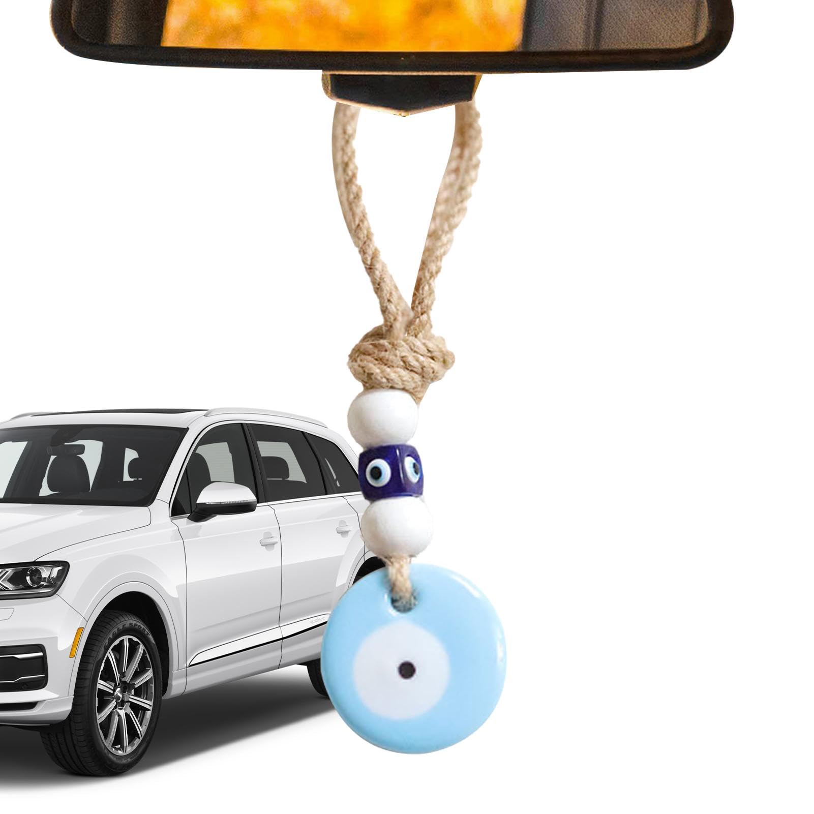 Evil Eye Auto-Rückansicht-Anhänger, blaues Evil Eye-Wanddekor - Evil Eye Rückansicht Auto Ornament,Türkischer blauer böser Blick-Anhänger, böser Blick-Charm, glückliche Auto-Innendekoration für Auto, von Kirdume