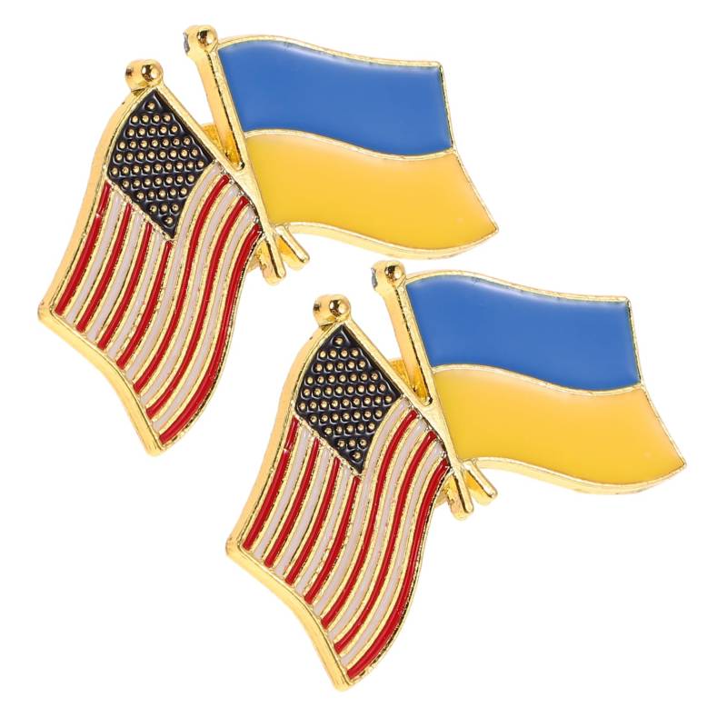 2St Ukrainische Brosche Anstecknadel der Vereinigten Staaten von Amerika Fahnennadeln benutzerdefinierte Stifte Anstecknadel mit britischer Flagge Stellnadel Anzug Flagge Legierung Kisangel von Kisangel