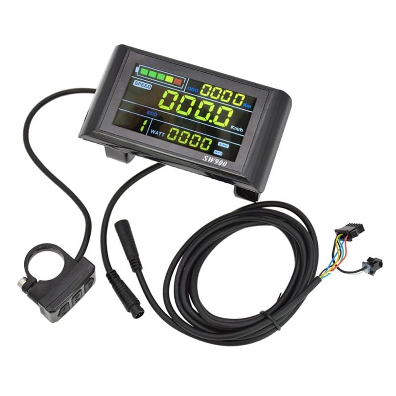 Kissmii SW900 Mountainbike-LCD-Display, 6 Adern, Wasserdichtes Kabel, wasserdichte Schnittstelle, Geringes Gewicht von Kissmii