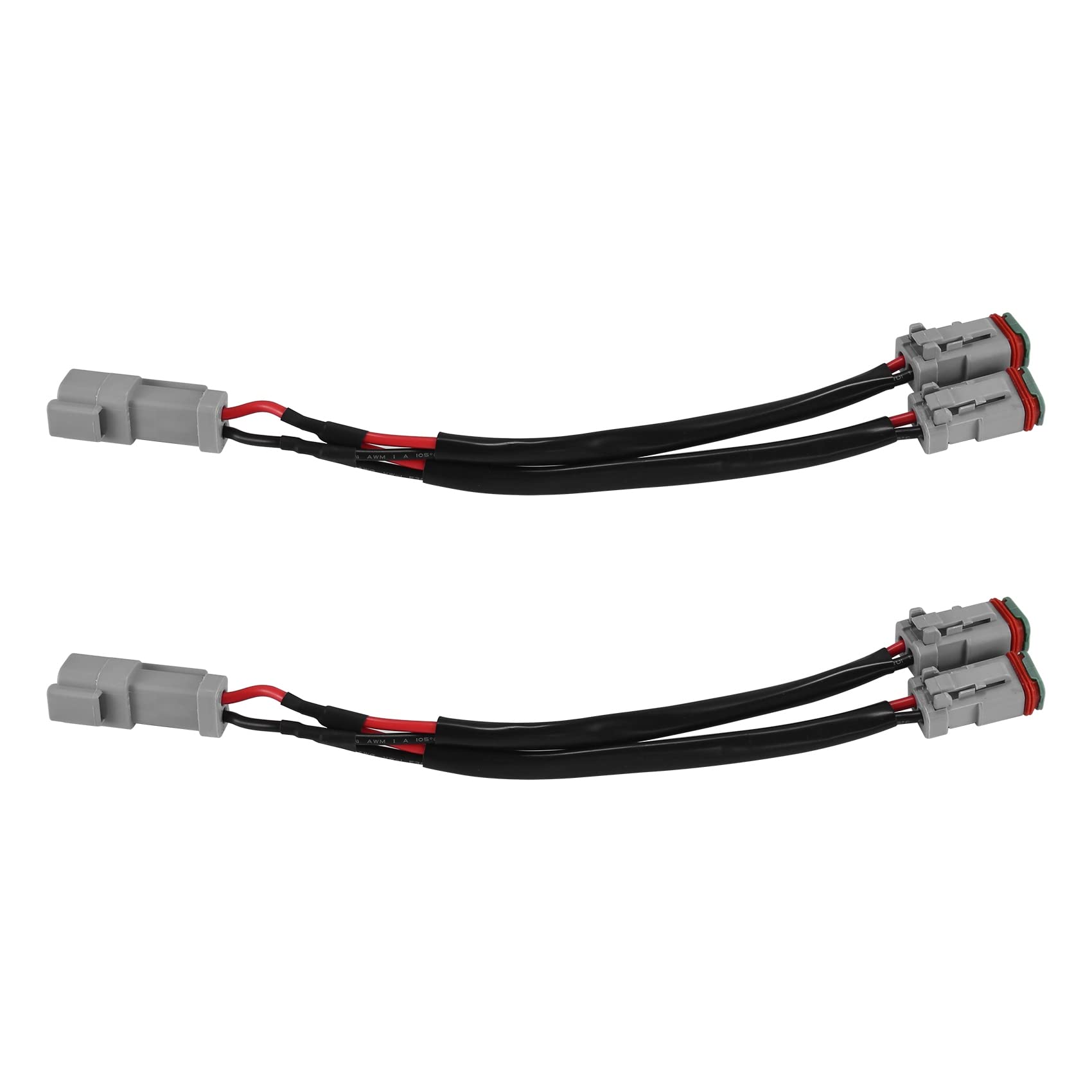 Kissmii Y Typ Kabel Deutsch DT DTP 2 Pin Buchsen Adapter für LED Pod Arbeits Scheinwerfer NachrüStungs Stecker Kabelbaum von Kissmii