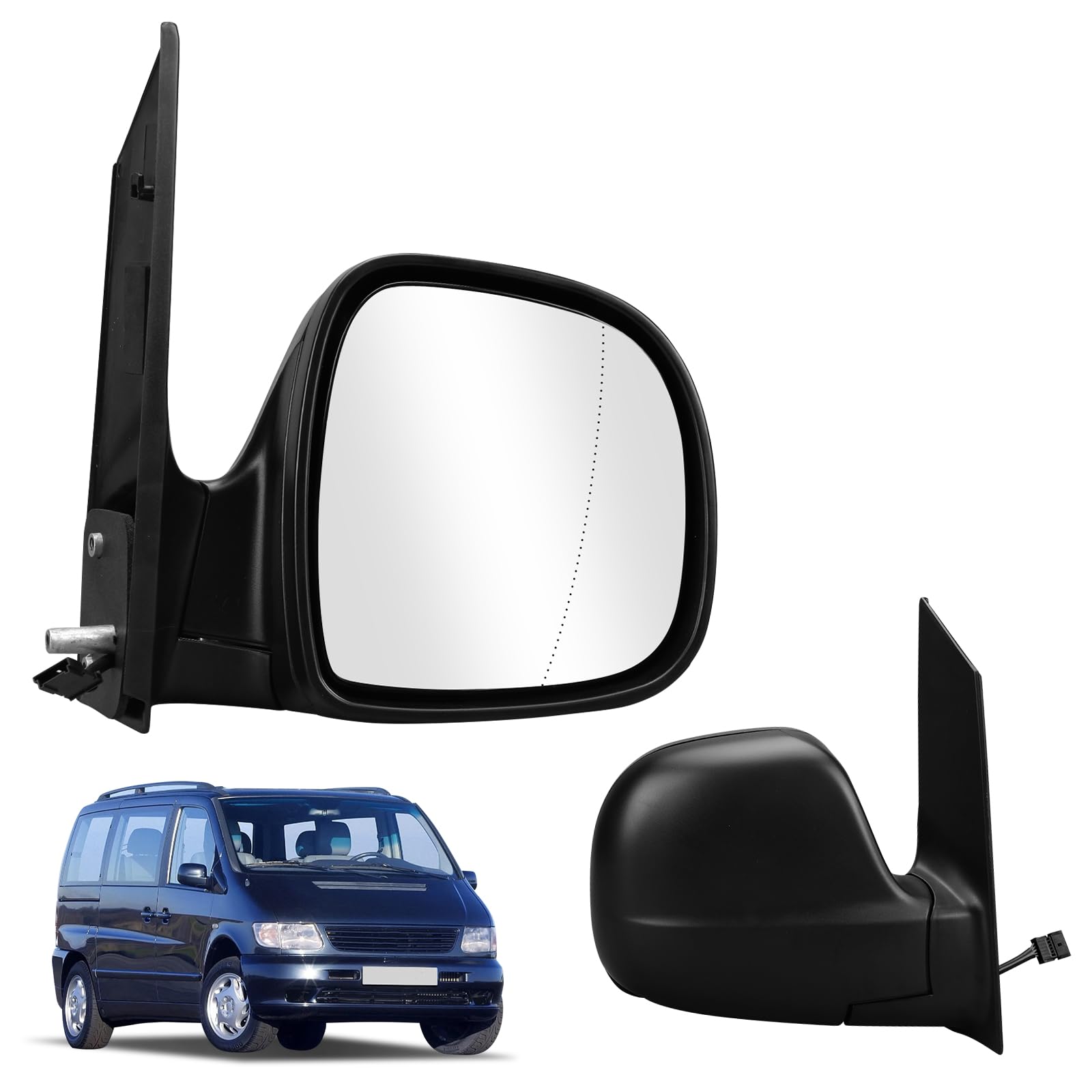 Außenspiegel Spiegel Rechts Ersatz für 2003-2014 Mercedes Vito W639 Elektrisch, Seitenspiegel Komplettsets mit Asphärisch Beheizt Glas, Ersatz OE#A639-810-9916 von Kistrba