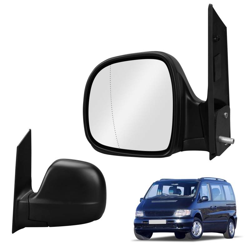 Kistrba Außenspiegel Spiegel Links Ersatz für 2003-2014 Mercedes Vito W639 Manuell, Seitenspiegel Komplettsets mit Asphärisch Glas, Nicht Beheizt, Ersatz OE#639-810-01-16 von Kistrba