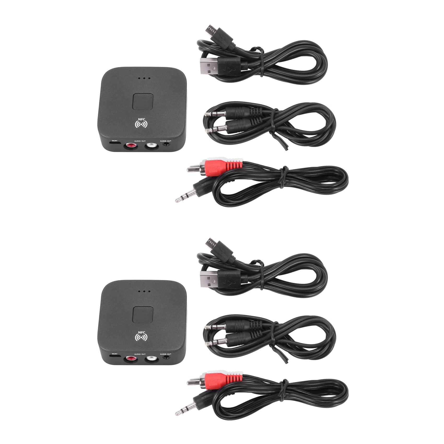 Kiudduy 2X Bluetooth 5.0 Empfänger LL 3,5 mm AUX Cinch Buchse Drahtloser Adapter Auto An/Aus mit Mikrofon Bluetooth 5.0 4.2 Auto Audio Empfänger von Kiudduy