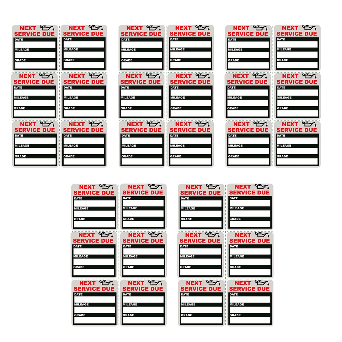 30 Stück Ölwechsel Erinnerungs Aufkleber,Ölwechsel Anhänger,Erinnerungsaufkleber Für Auto-Wartungsservice,Service Anhänger Ölwechsel,Erinnerung An Fälligen Automatischen,5 x 5CM,Schwarz,Kiuiom von Kiuiom