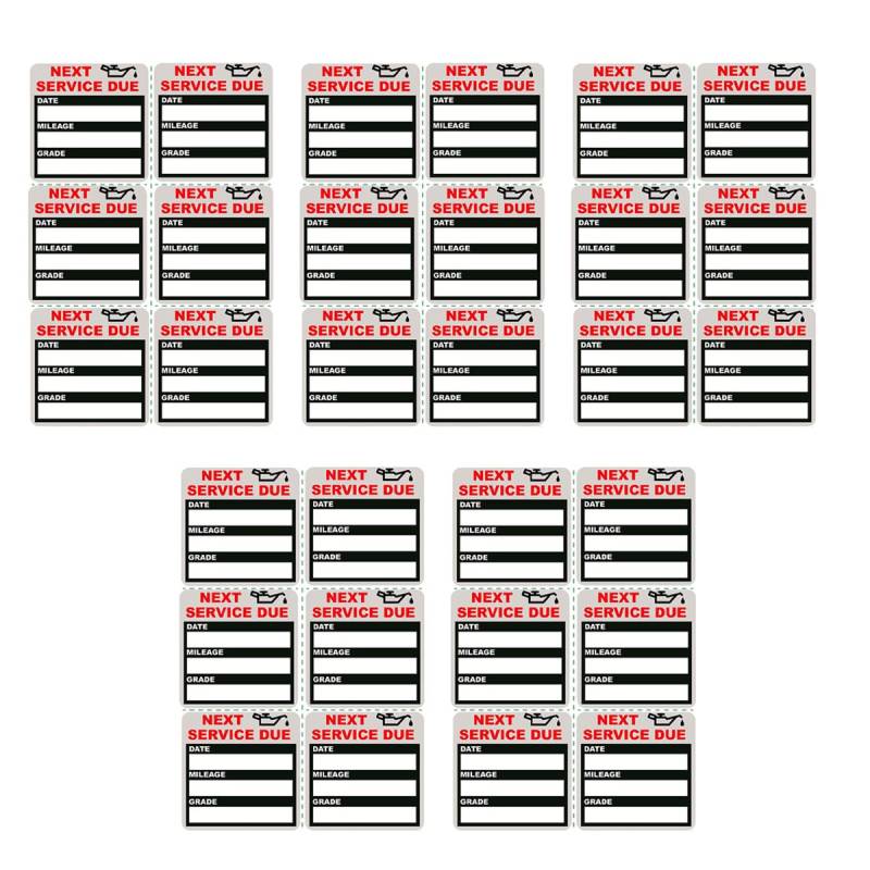30 Stück Ölwechsel Erinnerungs Aufkleber,Ölwechsel Anhänger,Erinnerungsaufkleber Für Auto-Wartungsservice,Service Anhänger Ölwechsel,Erinnerung An Fälligen Automatischen,5 x 5CM,Schwarz,Kiuiom von Kiuiom