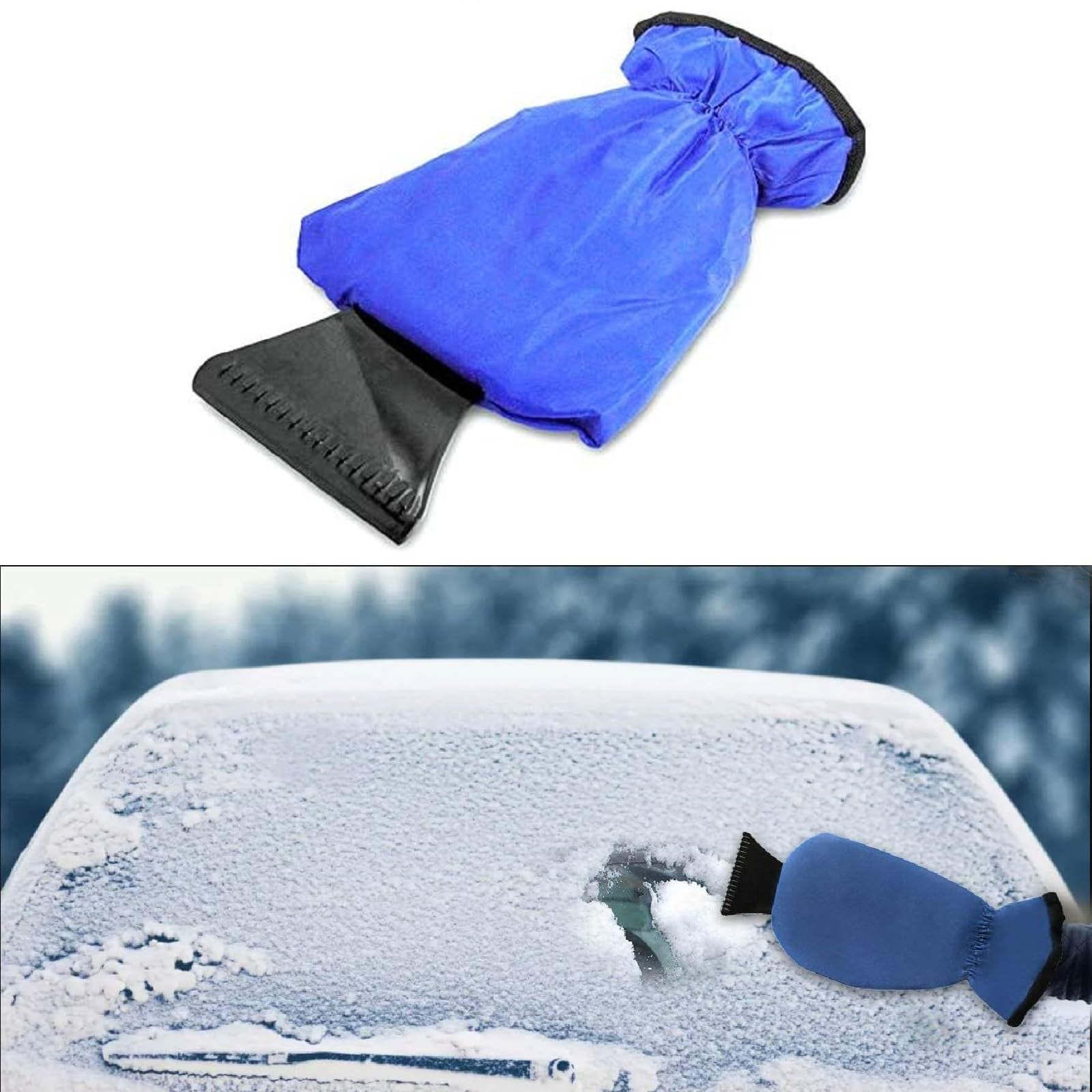 Eiskratzer mit Handschuh,Autoscheiben Eiskratzer, Eiskratzer Auto mit Besen,Schneeschaufel Auto Eisschaber,Kratzer Eiskratzer Handschuh,Schneeräumwerkzeuge für Auto Windschutzscheiben und Fenster von Kiuiom