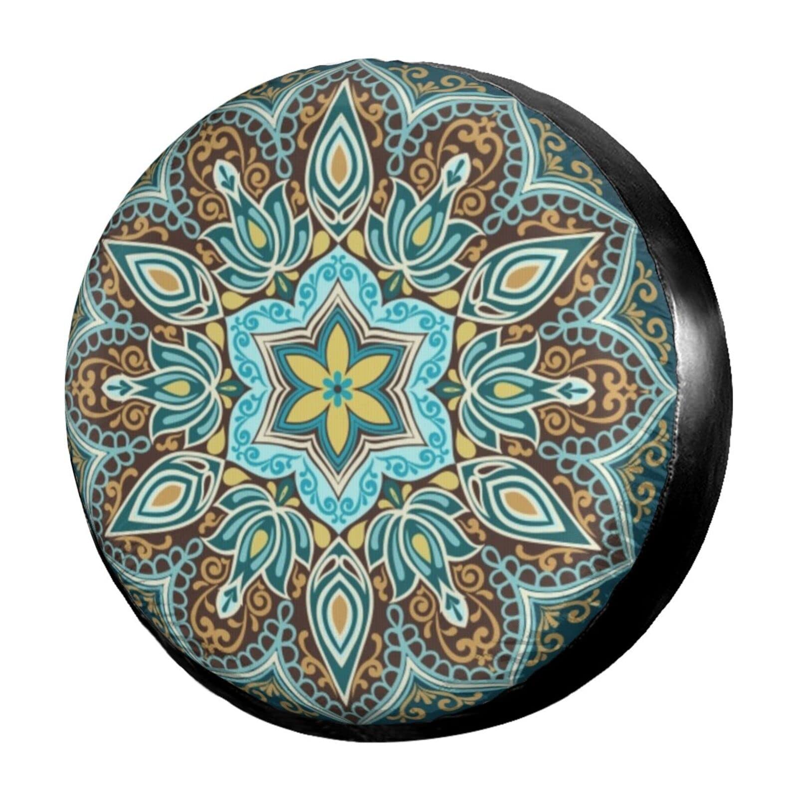 Kiuloam Boho-Mandala-Ersatzreifen-Abdeckung aus Polyester, universeller Sonnenschutz, wasserdichte Radabdeckungen für Jeep, Anhänger, Wohnmobil, SUV, LKW und viele Fahrzeuge (43,2 cm für Durchmesser 78,7 cm - 83,8 cm) von Kiuloam