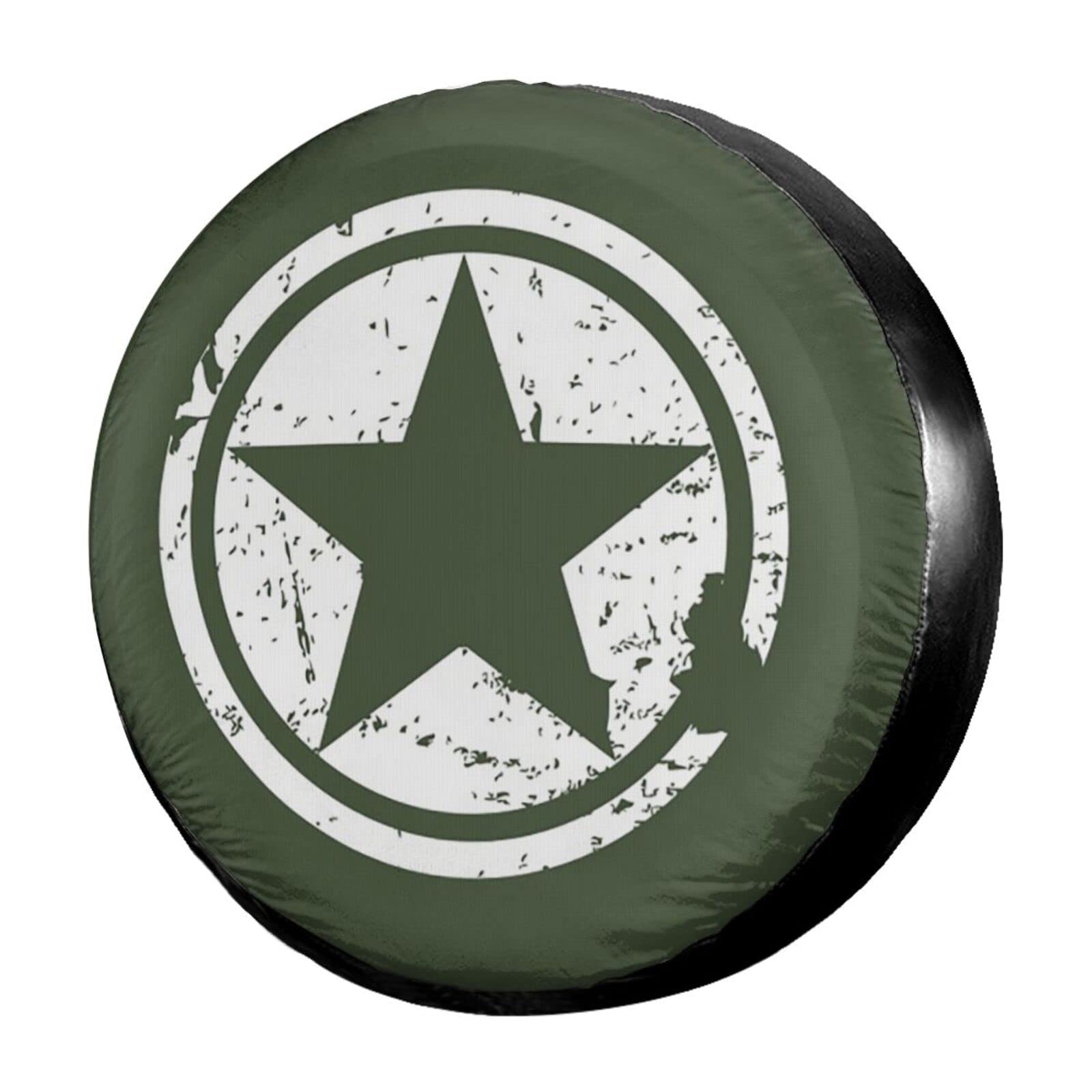 Kiuloam US Army Green Star Reserveradabdeckung Polyester Universal Sonnenschutz Wasserdicht Radabdeckungen für Jeep Anhänger RV SUV LKW und viele Fahrzeuge (38,1 cm für Durchmesser 68,6 cm - 73,7 cm) von Kiuloam