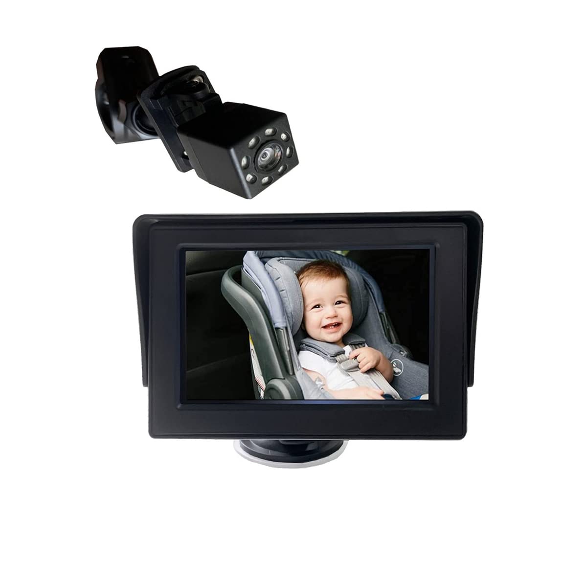 Kivvlbzeq 4,3-HD-Auto-Baby-RüCkfahrmonitor -Nachtsichtkamera Infant Rear Display für Auto- von Kivvlbzeq