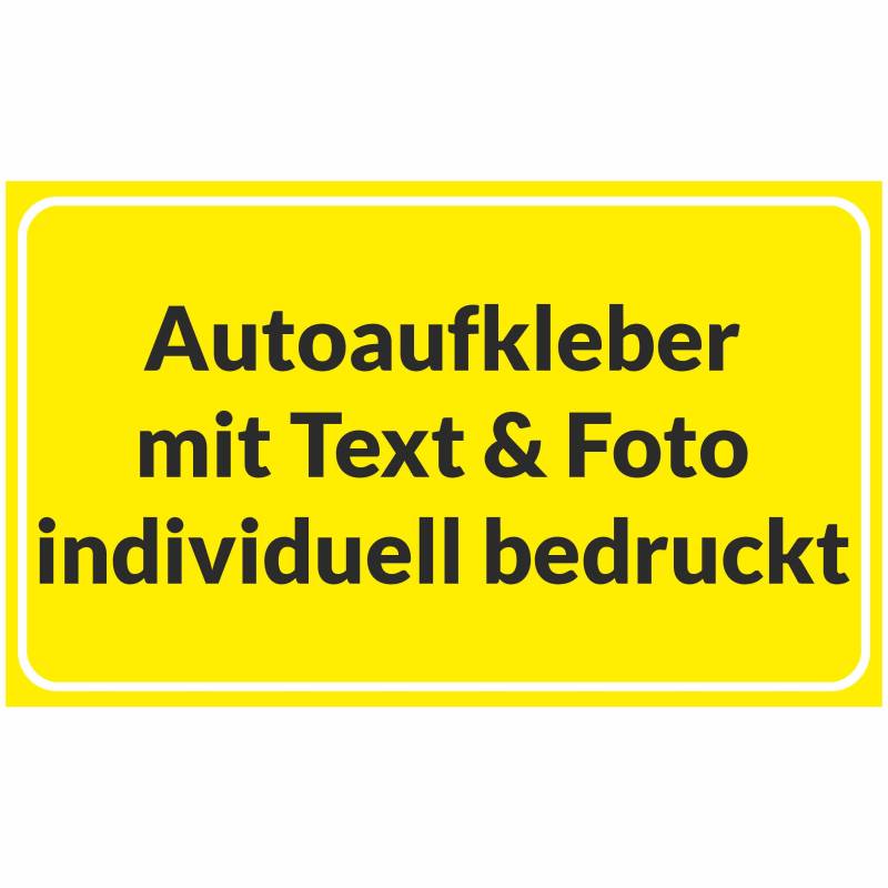 Kiwistar Autoaufkleber - mit Wunschtext und Foto individuell Bedruckt - Werbung für Firma Büro personalisiert für Auto, KfZ LKW (gelb, 50x40 cm) von Kiwi