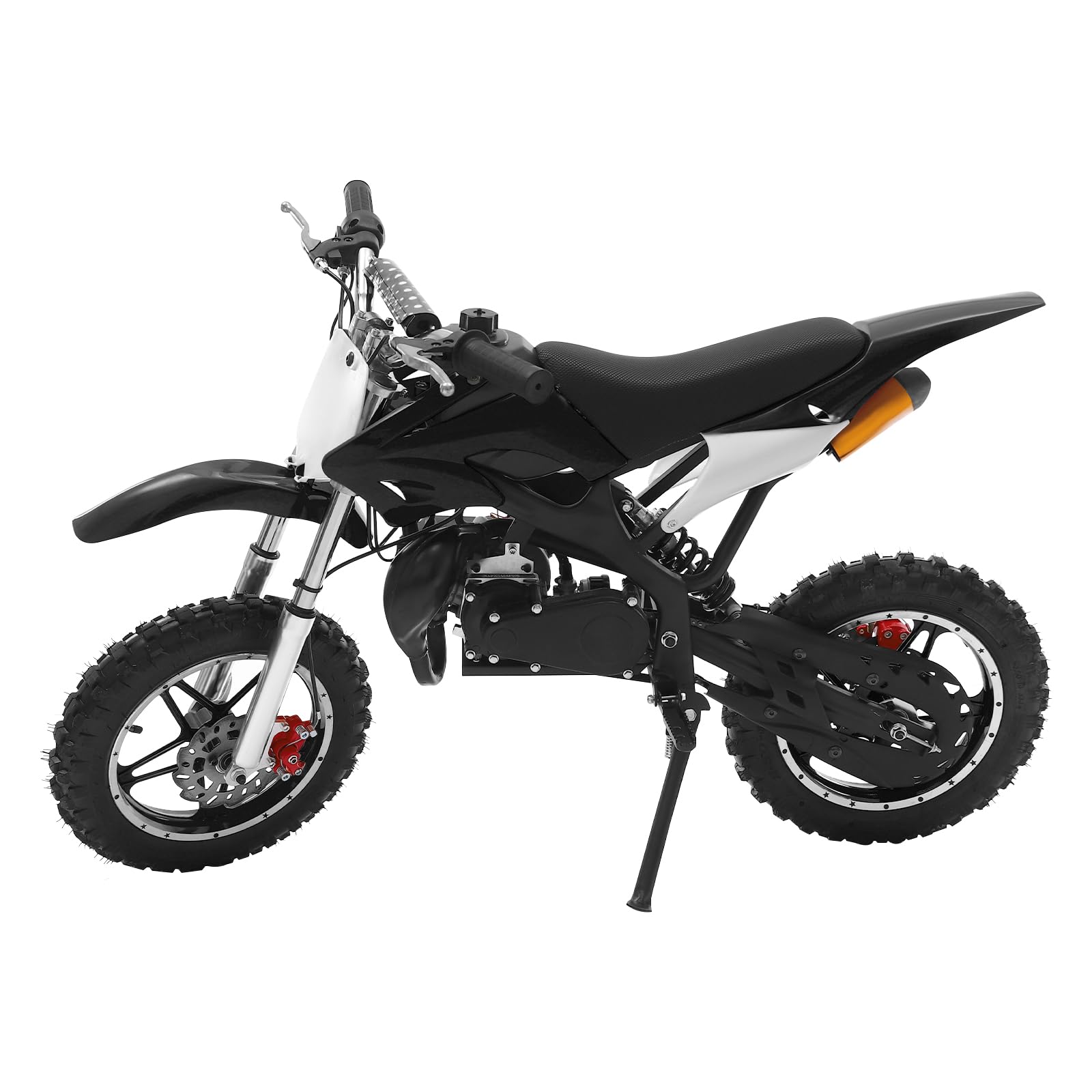 KiwiHood Kinder-Motorrad 49CC Dirt Bike mit Scheibenbremsen, 10-Zoll-Gummireifen und ergonomischem Sitz, ideales Geschenk für Jungen und Mädchen von 6 bis 16 Jahren (Schwarz, 10 Zoll) von KiwiHood