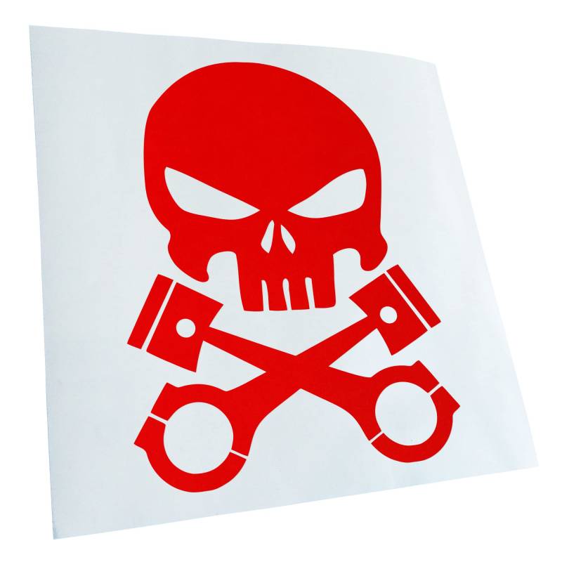 Autoaufkleber - Kolben Skull Schädel Aufkleber für Auto, Laptop, Fahrrad, LKW, Motorrad mehrfarbig JDM Decal Racing von Kiwistar