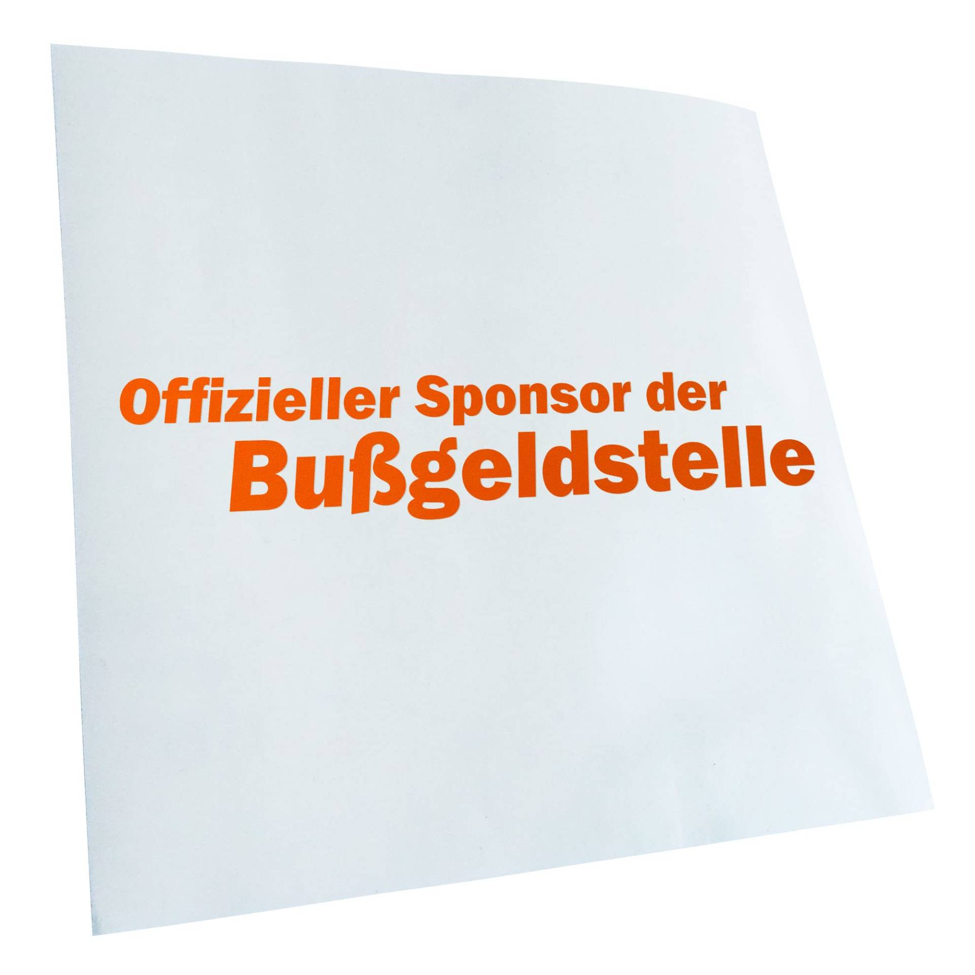 Kiwistar - Autoaufkleber - Orange - 20x4cm Sponsor der Bußgeldstelle Aufkleber für Auto, Laptop, Fahrrad, LKW, Motorrad mehrfarbig JDM Decal Racing von Kiwistar