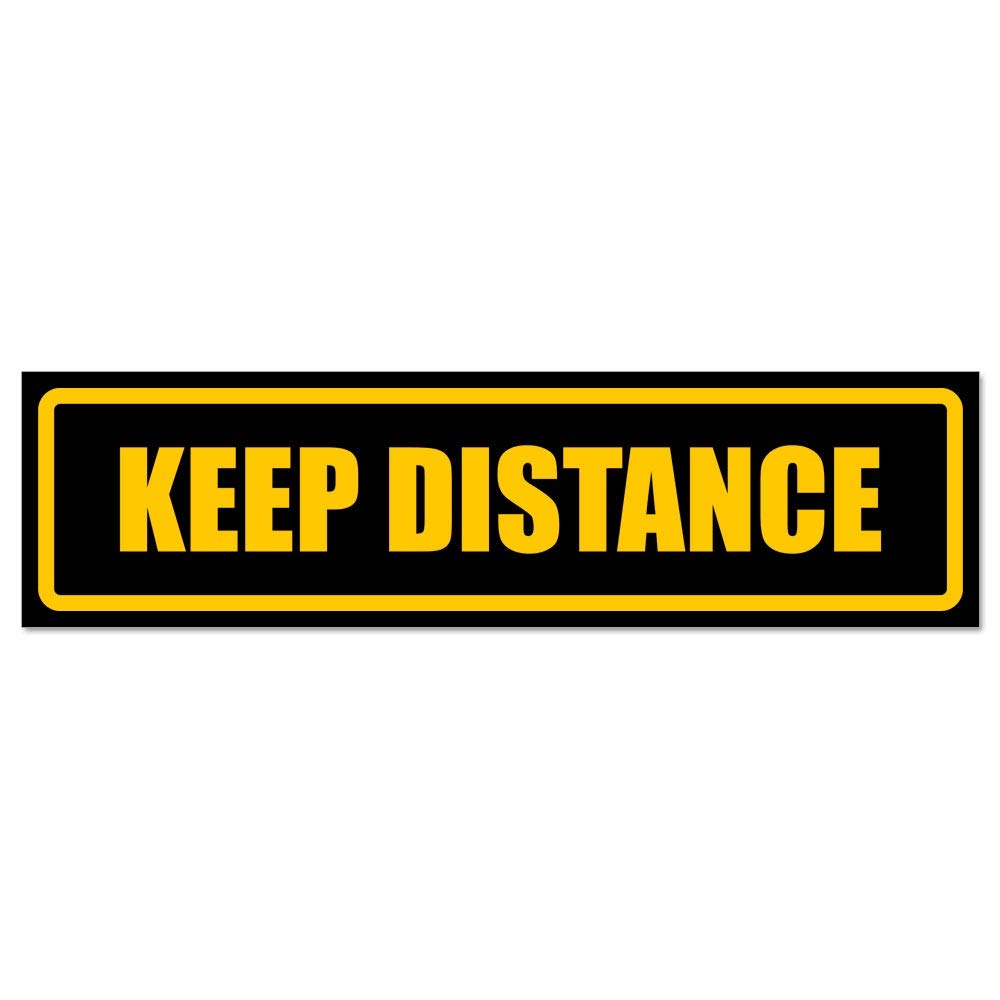 Keep Distance - Hinweis Aufkleber Sticker für Auto, Kfz, Fahrrad, PKW, LKW - 20cm - Gelb-Schwarz von Kiwistar