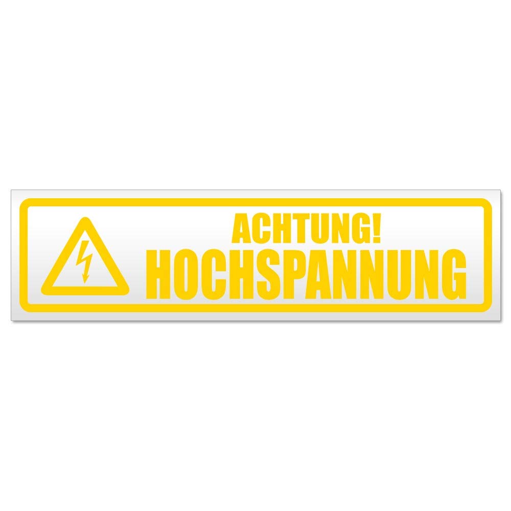 Kiwistar Achtung! Hochspannung Magnetschild Schild magnetisch - 30cm Gelb - Magnetfolie für Auto PKW Kfz von Kiwistar