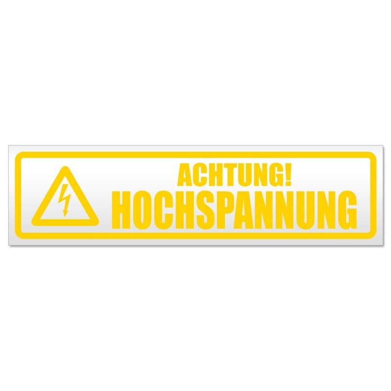 Kiwistar Achtung! Hochspannung Magnetschild Schild magnetisch - 30cm Gelb - Magnetfolie für Auto PKW Kfz von Kiwistar