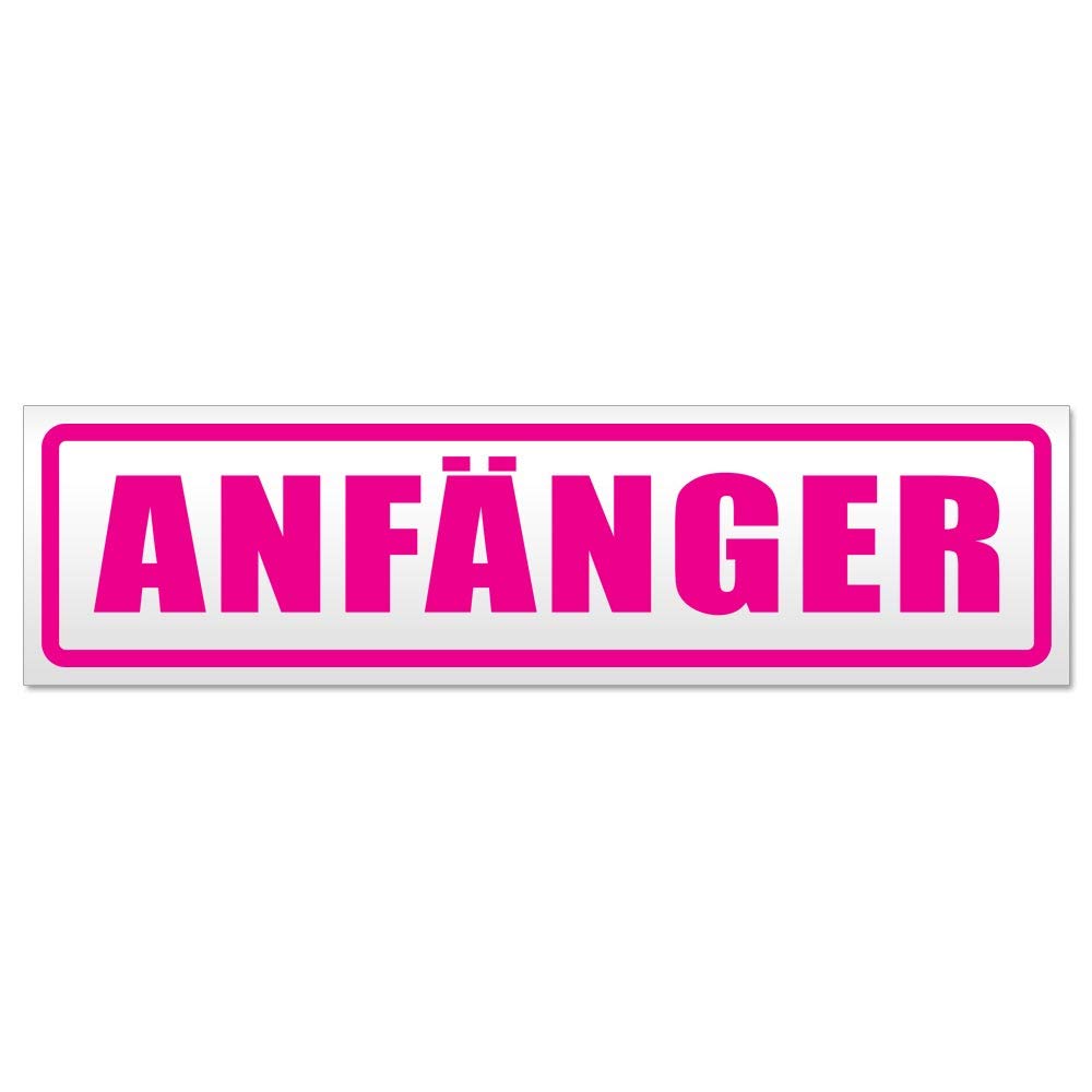 Kiwistar Anfänger Magnetschild Schild magnetisch - 30cm Pink - Magnetfolie für Auto PKW Kfz von Kiwistar