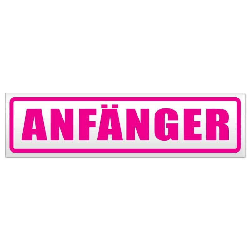 Kiwistar Anfänger Magnetschild Schild magnetisch - 30cm Pink - Magnetfolie für Auto PKW Kfz von Kiwistar