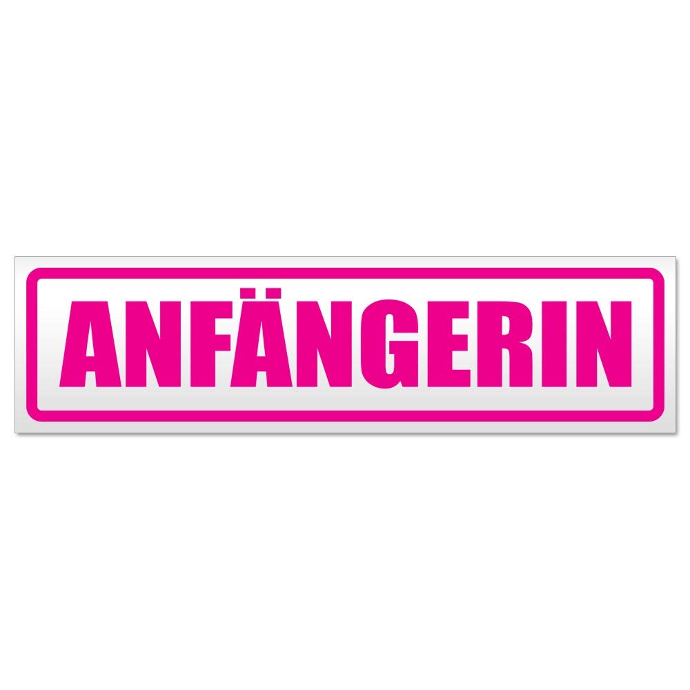 Kiwistar Anfängerin Magnetschild Schild magnetisch - 30cm Pink - Magnetfolie für Auto PKW Kfz von Kiwistar