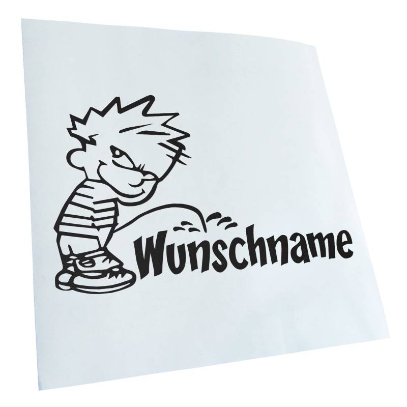 Kiwistar - Autoaufkleber - Aufkleber Piss on Wunschname 30x19 cm - Mattschwarz - Pissmännchen, Laptop, Fahrrad, LKW, Motorrad Mehrfarbig JDM Decal Racing von Kiwi