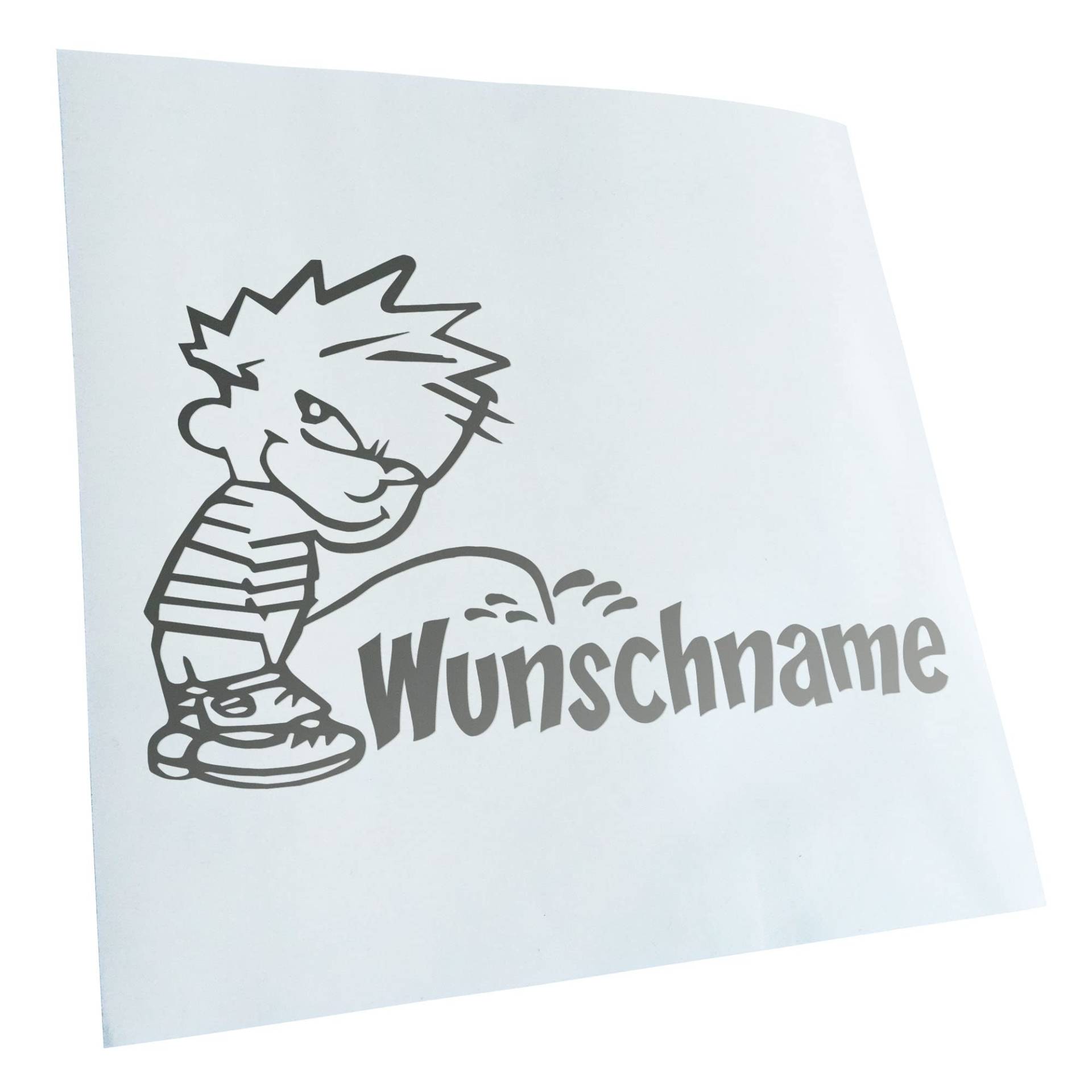 Kiwistar - Autoaufkleber - Aufkleber Piss on Wunschname 60x38 cm - Silber - Pissmännchen, Laptop, Fahrrad, LKW, Motorrad Mehrfarbig JDM Decal Racing von Kiwi