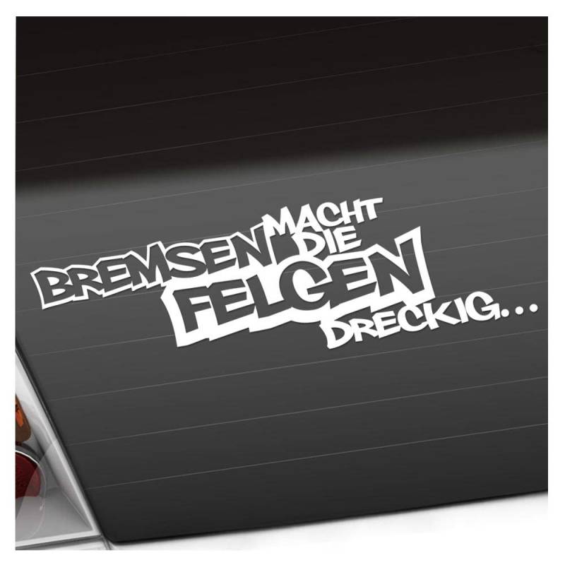 Kiwistar Autoaufkleber - Bremsen Macht die Felgen dreckig 20 x 6 cm in 15 Farben - Neon + Chrom! JDM - Aufkleber für Auto, Laptop, Fahrrad, LKW, Motorrad mehrfarbig JDM Decal Racing von Kiwistar