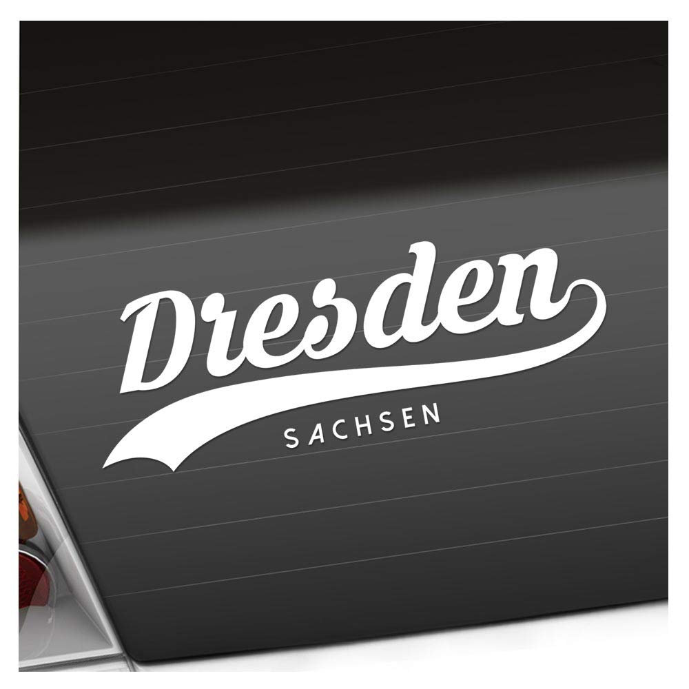 Kiwistar - Autoaufkleber - Dresden Sachsen - Weiss - 20x7cm - Aufkleber für Auto, Laptop, Fahrrad, LKW, Motorrad mehrfarbig JDM Decal Racing von Kiwistar