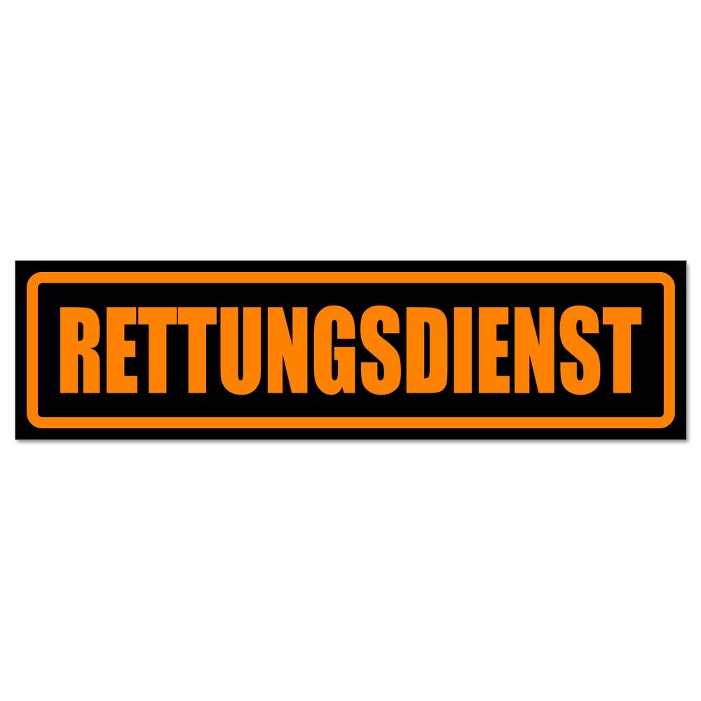 Kiwistar - Autoaufkleber - Rettungsdienst - Hinweis Aufkleber Sticker für Auto, Kfz, Fahrrad, PKW, LKW - 20cm - Orange-Schwarz von Kiwistar