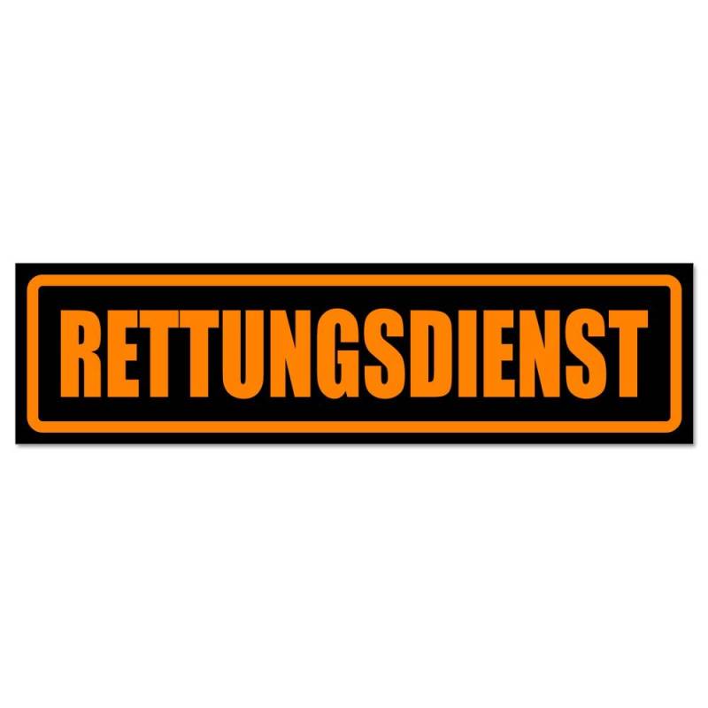 Kiwistar - Autoaufkleber - Rettungsdienst - Hinweis Aufkleber Sticker für Auto, Kfz, Fahrrad, PKW, LKW - 20cm - Orange-Schwarz von Kiwistar