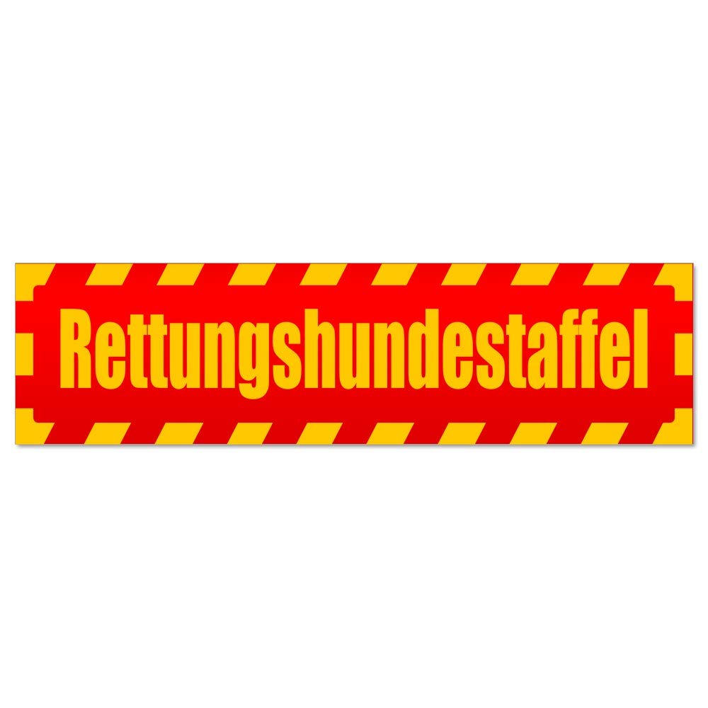 Kiwistar - Autoaufkleber - Rettungshundestaffel gestreift - Hinweis Aufkleber Sticker für Auto, Kfz, Fahrrad, PKW, LKW - 30cm - Gelb - Rot von Kiwistar