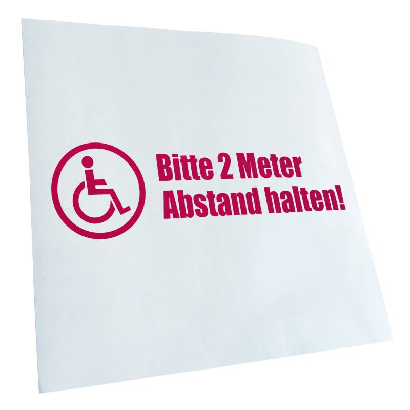 Kiwistar - Autoaufkleber - Rollstuhl - 2m Abstand halten Aufkleber für Auto, Laptop, Fahrrad, LKW, Motorrad Mehrfarbig JDM Decal Racing von Kiwistar