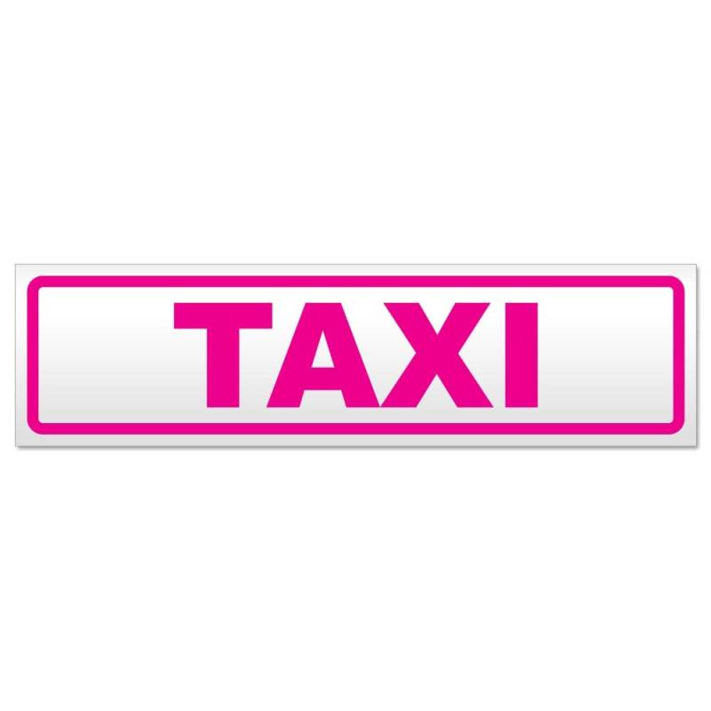 Kiwistar - Autoaufkleber - Taxi - Hinweis Aufkleber Sticker für Auto, Kfz, Fahrrad, PKW, LKW - 20cm - Pink von Kiwistar