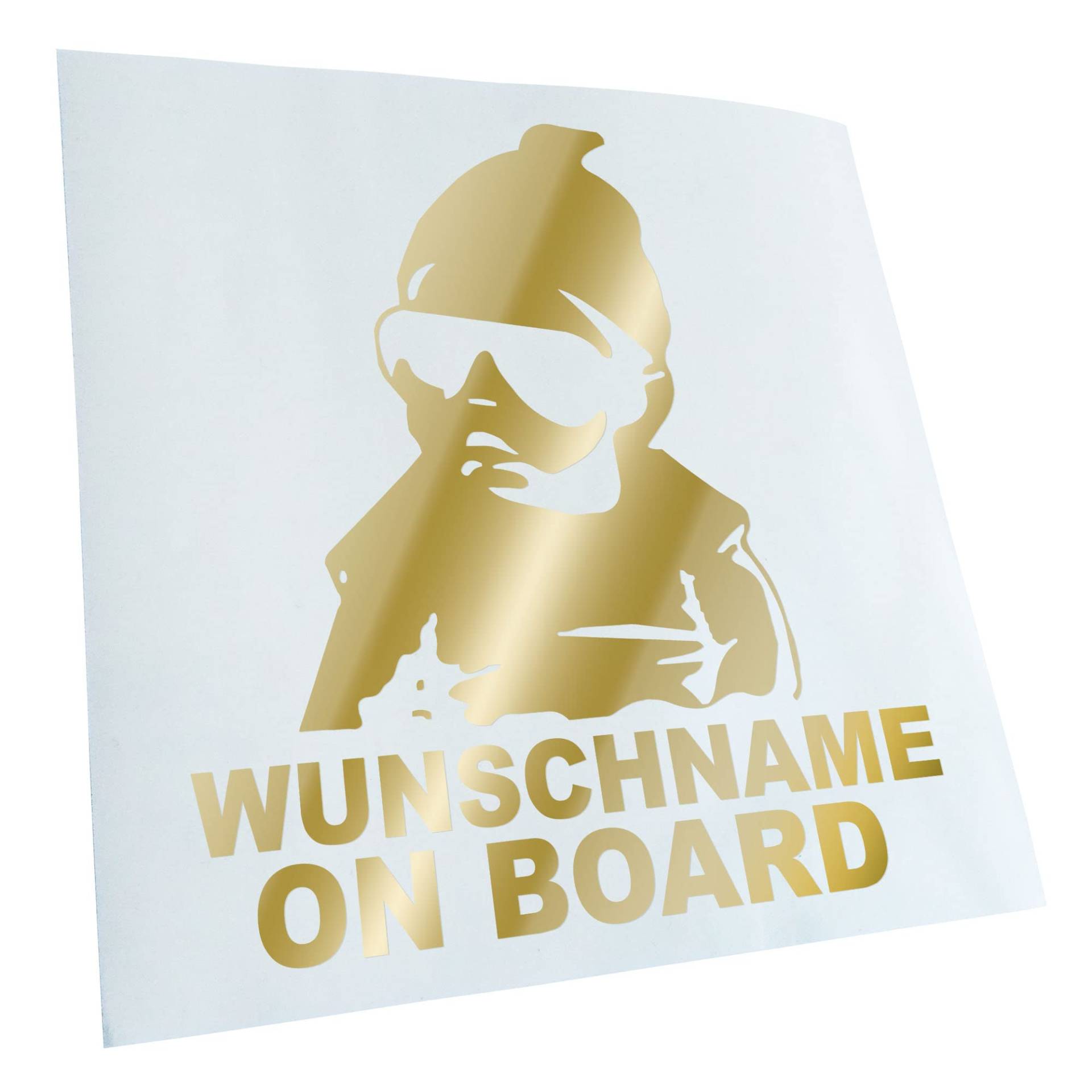 Kiwistar - Autoaufkleber - Wunschname on Board Baby - goldchrom - 11cm Höhe - Aufkleber für Auto, Laptop, Fahrrad, LKW, Motorrad mehrfarbig JDM Decal Racing von Kiwistar