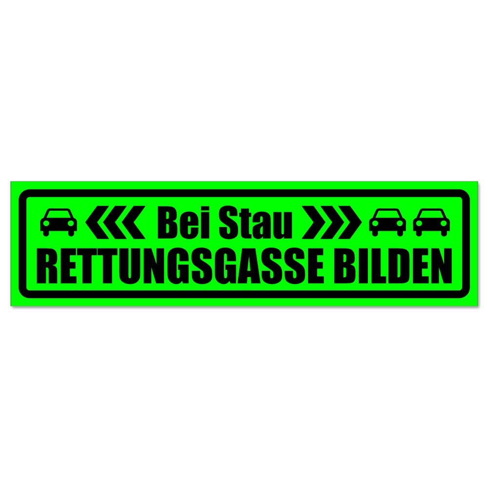 Kiwistar - Autoaufkleber - bei Stau Rettungsgasse bilden invertiert - Hinweis Aufkleber Sticker für Auto, Kfz, Fahrrad, PKW, LKW - 45cm - Grün-Schwarz von Kiwistar