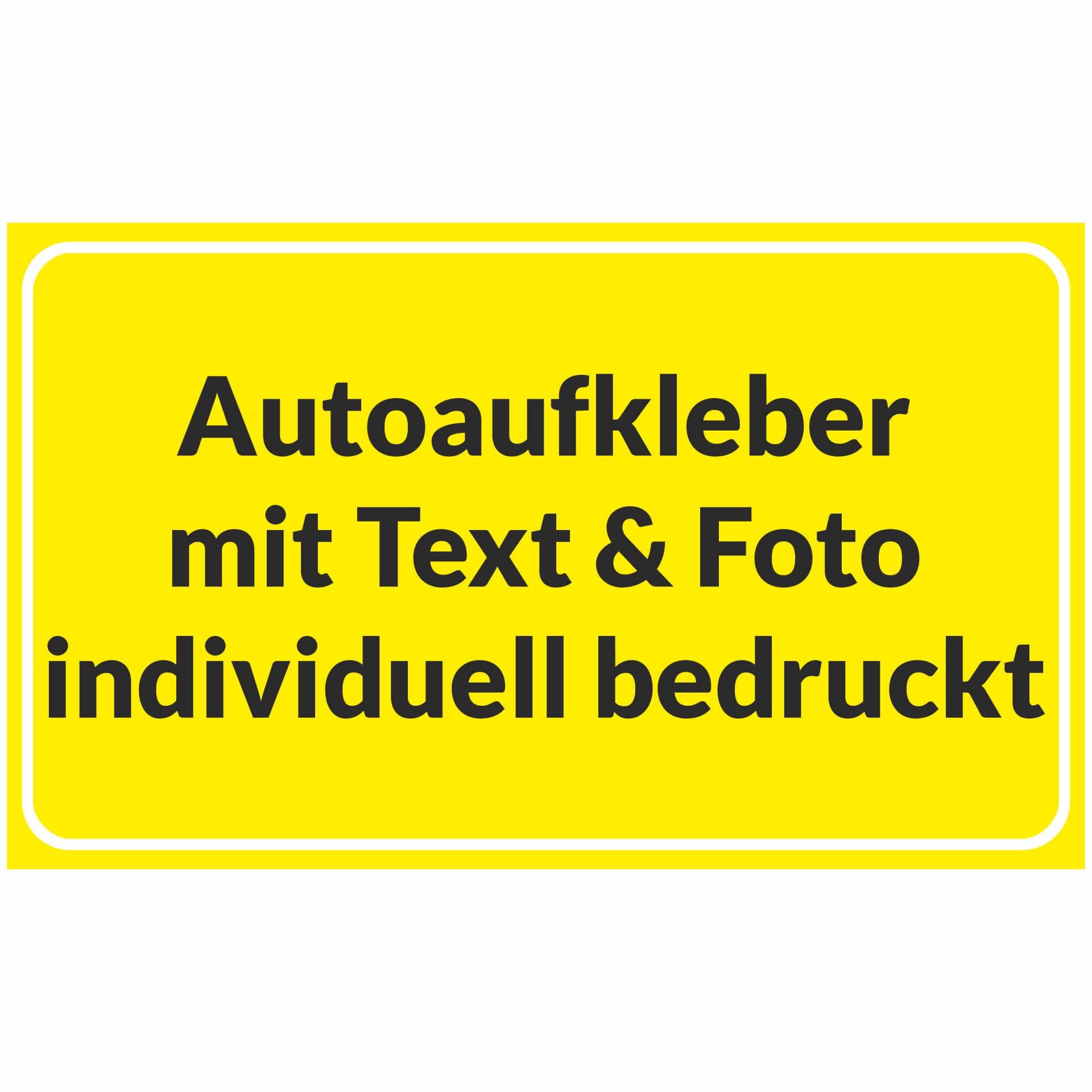 Kiwistar Autoaufkleber - mit Wunschtext und Foto individuell Bedruckt - Werbung für Firma Büro personalisiert für Auto, KfZ LKW (gelb, 10x10 cm) von Kiwi