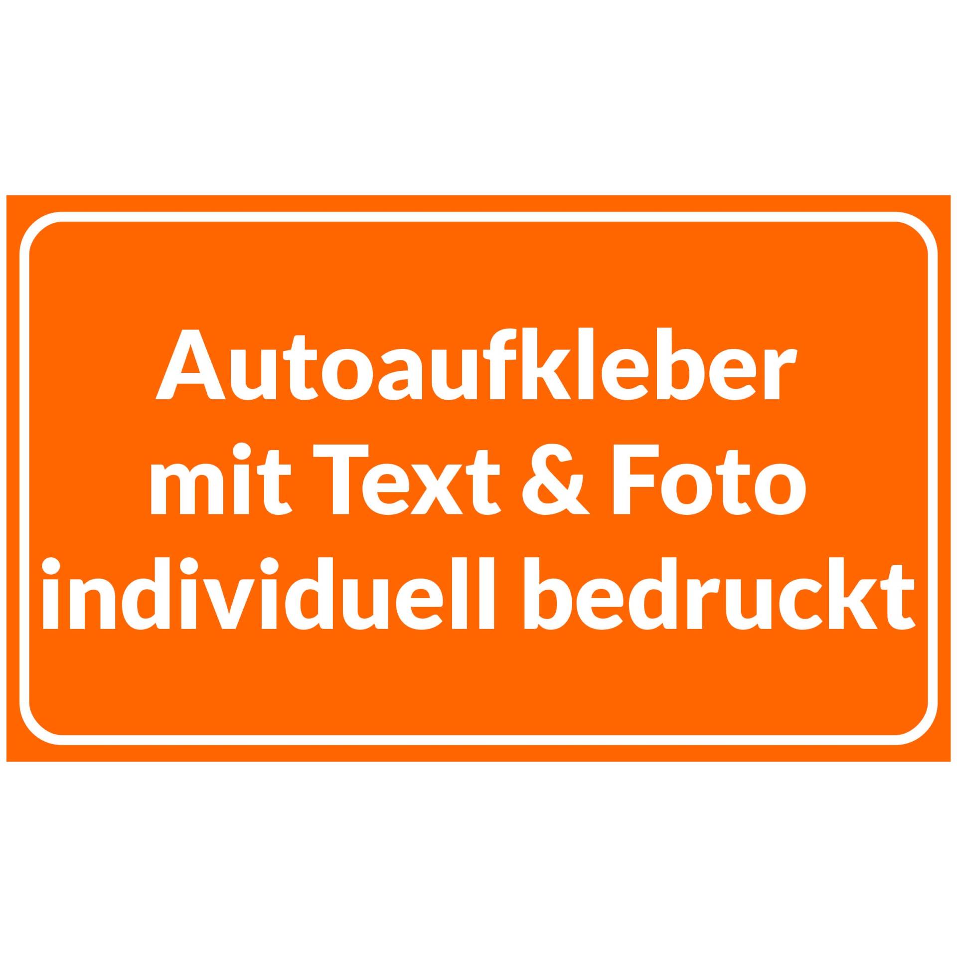 Kiwistar Autoaufkleber - mit Wunschtext und Foto individuell Bedruckt - Werbung für Firma Büro personalisiert für Auto, KfZ LKW (orange, 10x10 cm) von Kiwi