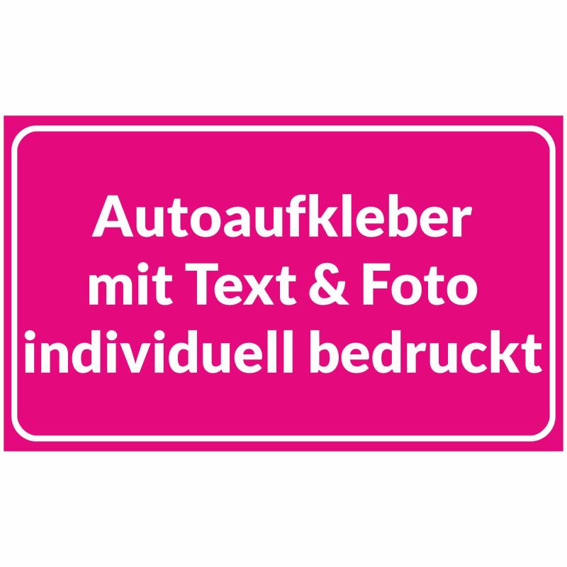 Kiwistar Autoaufkleber - mit Wunschtext und Foto individuell Bedruckt - Werbung für Firma Büro personalisiert für Auto, KfZ LKW (pink, 10x10 cm) von Kiwi