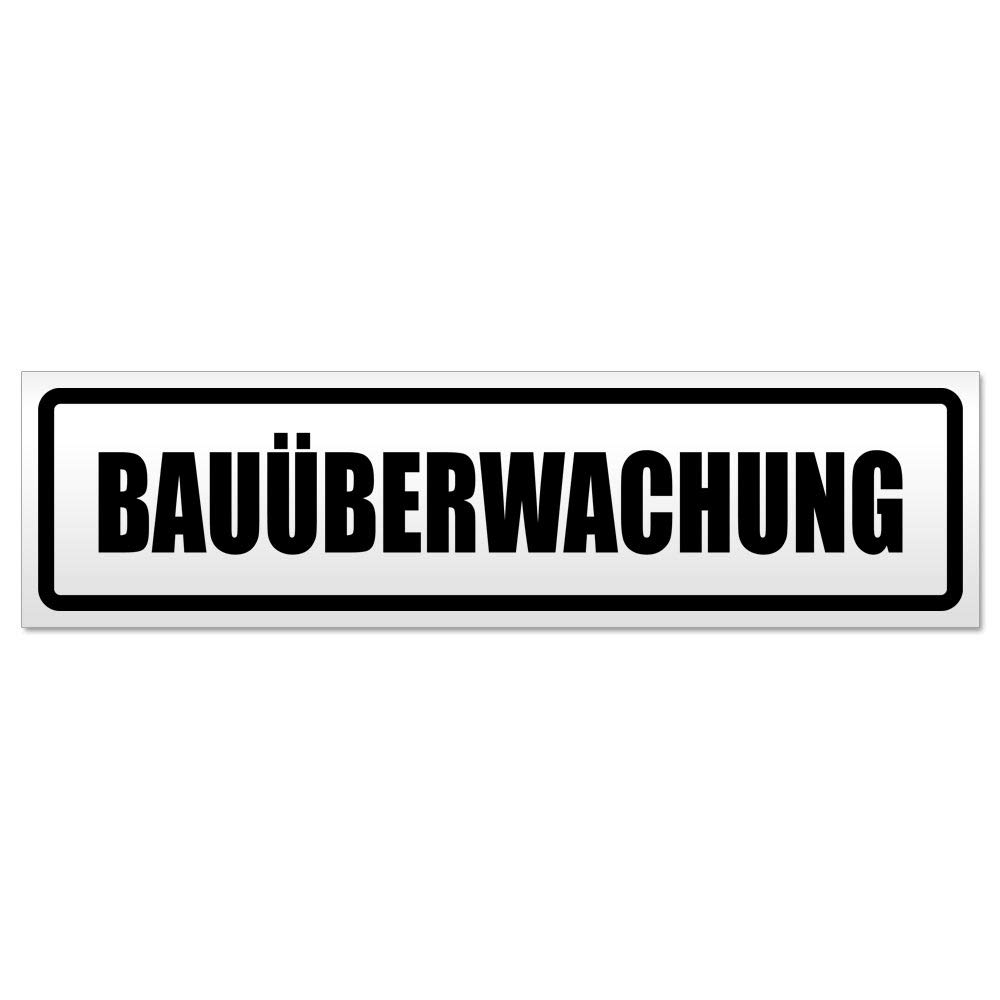 Kiwistar Bauüberwachung Magnetschild Schild magnetisch - 20cm Schwarz - Magnetfolie für Auto PKW Kfz von Kiwistar