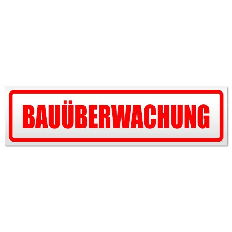 Kiwistar Bauüberwachung Magnetschild Schild magnetisch - 60cm Rot - Magnetfolie für Auto PKW Kfz von Kiwistar