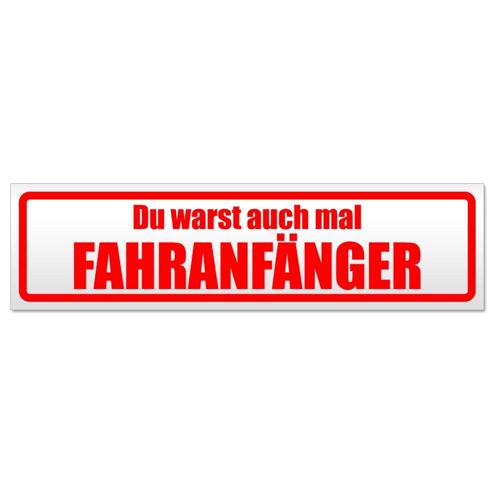 Kiwistar Fahranfänger warst du auch Magnetschild Schild magnetisch - 45cm Rot - Magnetfolie für Auto PKW Kfz von Kiwistar