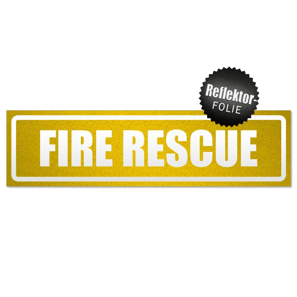 Kiwistar Fire Rescue invertiert Magnetschild Schild magnetisch - 30cm Gelb - reflektierend - Magnetfolie für Auto PKW Kfz von Kiwistar